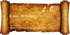Laux Orfeusz névjegykártya